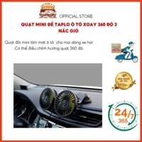 Quạt Mini để taplo ô tô xoay 360 độ 3 nấc gió Cho Ô Tô , Văn Phòng, Gia Đình