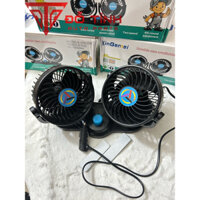 Quạt mini đôi ô tô cỡ lớn. Quạt ô tô điện 12/24v có tẩu sạc.