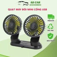 Quạt mini đơn đôi 5V, 12V, 24V xoay 360 để taplo ô tô, để bàn làm việc, phù hợp các loại xe, quạt gió siêu mạnh