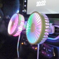 Quạt mini gắn cửa gió điều hòa ô tô 3 tốc độ quạt kèm điện led giúp không gian trong xe thoáng mát
