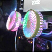 Quạt mini gắn cửa gió điều hòa ô tô 3 tốc độ quạt kèm điện led giúp không gian trong xe thoáng mát
