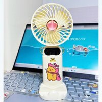 Quạt mini Kapibala có thể gập lại, yên tĩnh, sạc USB, cầm tay, quạt điện treo cổ cho sinh viên ký túc xá