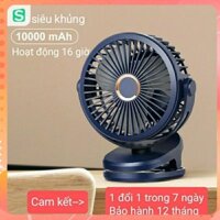 Quạt mini kẹp bàn siêu bền, quạt tích điện,pin 10000 mAh, chạy tốc gió 16h