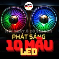 Quạt Mini ô tô gắn cửa gió điều hòa cao cấp siêu mát 3 tốc độ, phát ánh sáng Led 10 màu