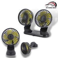 Quạt Mini Ô Tô, Quạt Đôi Mini 360 Độ Để Trong Ô Tô, Để Bàn Làm Việc quạt 12v