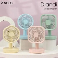 Quạt Mini Pin Sạc Để Bàn Diandi Model SQ2187 Có 3 Mức Gió Có Đèn Led Vàng Chất Liệu Nhựa ABS Dung Lượng Pin 500mah