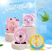 Quạt mini, quạt để bàn siêu mát hình thú dễ thương, quạt văn phòng, quạt cho em bé, quạt dùng nguồn 220v