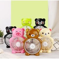 Quạt mini ,  Quạt mini 3 cánh để bàn hình thú thiết kế dễ thương, giúp tạo gió và trang trí phòng của bạn 7054