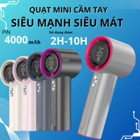 Quạt Mini Quạt phản lực cầm tay có thể sạc lại Gió mạnh 100Gear Tốc độ gió Màn hình kỹ thuật số Quạt