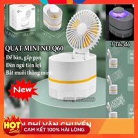 Quạt mini, quạt tích điện để bàn gấp gọn 3 in 1 kiêm đèn ngủ, máy bắt muỗi vô cùng tiện lợi Smart 1