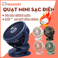 Quạt mini sạc điện 15000 mah quạt kẹp GF07  Thích hợp cho máy tính để bàn, trường học, văn phòng , xe đẩy cho bé