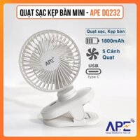 Quạt Mini Sạc Điện 1800mAh Quạt Kẹp APE DQ232 Điều Chỉnh Tốc Độ 4 Tốc Độ Xoay 720°