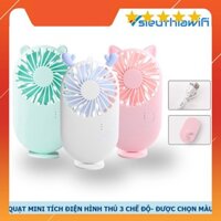 Quạt mini tích điện cầm tay hình thú đáng yêu 3 chế độ - Awifi Case L4-1