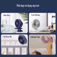 Quạt Mini Tích Điện Để Bàn Cực Mát, Quạt Tích Điện Mini Kẹp Bàn, Độ Kẹp Chắc Chắn