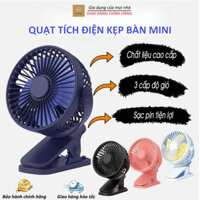 Quạt Mini Tích Điện Để Bàn Cực Mát, Quạt Tích Điện Mini Kẹp Bàn, Quạt Kẹp Xoay 720 độ Chắc Chắn Cho Dân Văn Phòng