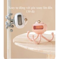 Quạt mini tích điện Quạt không cánh- Quạt tích điện chân bạch tuộc, Quạt kẹp bàn, kẹp cũi tiện lợi Pin 3600mAh