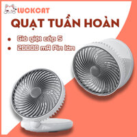 Quạt Mini Tích Điện Treo Tường Để Bàn Dạng Gập 20000mAh 3 Tốc Độ Xoay 360° Điều Khiển Từ Xa Tiện Lợi