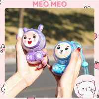 Quạt Mini Treo Cổ Hình Động Vật Cute, Quạt Treo Cổ Tặng Kèm Dây Sạc Tiện Lợi