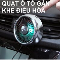 Quạt mini trong ô tô gắn cửa gió điều hòa có đèn led 5W sử dụng điện đầu USB xoay 360