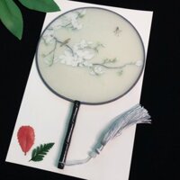Quạt mờ phong cách Trung Quốc Quạt tròn hai mặt cổ điển Quạt múa Hanfu sườn xám dành cho nữ Quạt tròn nhỏ dành cho trẻ em20250328