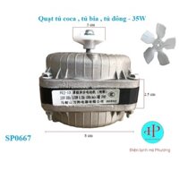 Quạt Motor dàn nóng tủ Coca , tủ bia , tủ lạnh 40W - Dây đồng - Tặng kèm cánh quạt - F135