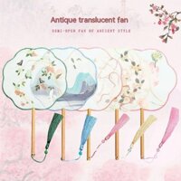 Quạt Múa Cầm Tay Dáng Dài Trong Suốt Phong Cách Trung Hoa Cổ Điển