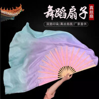 quạt múa cổ trang loang hồng tím xanh (tay trái)