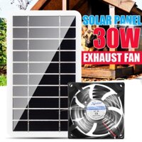 Quạt năng lượng mặt trời 30W 5V IP65 Quạt hút bảng điều khiển năng lượng mặt trời chống nước Điều chỉnh nhiệt độ Quạt thông gió Mini năng lượng mặt trời Máy hút không khí cho chó Nhà gà RV Nhà kính bên ngoài Vỏ bên trong