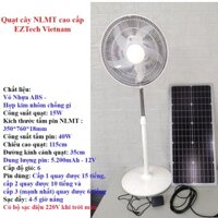 Quạt năng lượng mặt trời, quạt sạc tích điện dạng CÂY ĐỨNG SHOP TRƯỜNG ÀNH có 5 cánh kim loại,báo pin 12 cấp độ gió