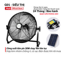 Quạt năng lượng mặt trời G01S8800 cỡ lớn 15W dùng liên tục 15h kèm bộ sạc điện cho ngày mưa