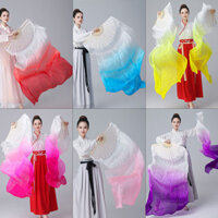 Quạt nhảy cổ điển nhiều màu, quạt lụa dài màu gradient, quạt Yangko, quạt nhảy vuông, quạt nhảy bụng