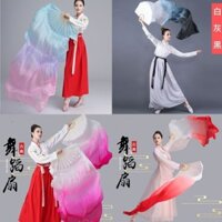 Quạt nhảy dài, quạt nổi Xixiang Xunta, tranh mực, gian hàng hoa lan, ngón tay trái, mặt trăng, quạt dày dài, lụa giả, múa cổ điển 3.13 XD48