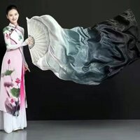 Quạt nhảy trẻ em cao cấp gradient, quạt nhảy mới, quạt nhảy cổ điển Yangko, quạt lụa dài, quạt nhảy màu sáng