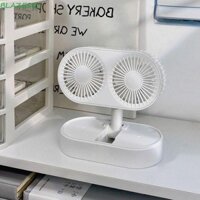 Quạt nhỏ để bàn BLAZESKY, Quạt bàn Mini động cơ kép bằng kính thiên văn, Tuổi thọ sử dụng lâu dài Làm mát tiếng ồn thấp Máy làm mát không khí có thể sạc lại Làm việc ngoài trời