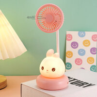 Quạt nhỏ hoạt hình sạc Usb có đèn ngủ