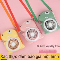 Quạt nhỏ móc chìa khóa khủng long đáng yêu cho trẻ em mini sạc USB đeo cổ cầm tay di động mùa hè