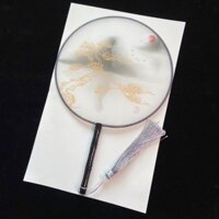 Quạt Nhóm Cổ Mờ Hanfu Dance Fan Mới Phong Cách Trung Quốc Phụ Kiện Retro Thủ Công Tay Cầm Bằng Gỗ Retro Nữ Quạt