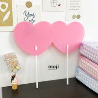 Quạt nhựa cầm tay MJ Basic pink heart