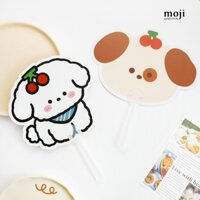 Quạt nhựa cầm tay MJ Cute dog fruit cherry