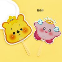 Quạt nhựa cầm tay MJ Kirby Gấu Pooh má hồng