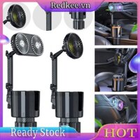 Quạt ô tô 12V / 24V 2 trong 1 có đèn giữ cốc 3 tốc độ cho xe SUV RV