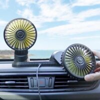 quạt ô tô 12v, 24V 360 xoay mini đôi quạt loa ô tô