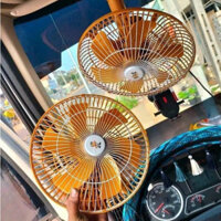 Quạt Ô Tô 12V 24V - Quạt Xe Hơi, Xe Tải, Xe Khách, Xe Container Lồng Sắt Cao Cấp Quạt Kẹp Bình Ắc Quy