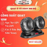 Quạt Ô Tô 12V, Quạt 24V Xe Tải – Xoay 360 Độ Tiện Ích, Có 3 Tốc Độ Gió Xoay Tùy Chỉnh LeonCar