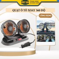 Quạt Ô Tô 12V, Quạt 24V Xe Tải – Xoay 360 Độ Tiện Ích, Có 3 Tốc Độ Gió Xoay