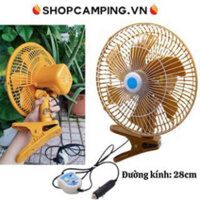 Quạt ô tô 12v, quạt kẹp xe hơi, xe tải 28cm, quạt xe hơi 12v mini, du lịch, dã ngoại - Camping VieNam