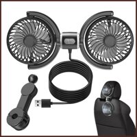 Quạt Ô Tô Cho Ghế Sau 3 Tốc Độ Quạt Hai Đầu Tựa Đầu Phía Sau Máy Thổi Ghế Xoay 270 Độ Di Động huebetyvn