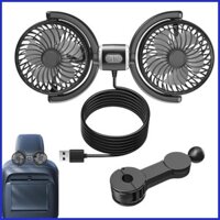 Quạt Ô Tô Cho Ghế Sau Hai Đầu Quạt Làm Mát 3 Tốc Độ Tựa Đầu Phía Sau Máy Thổi Ghế Xoay 270 Độ caeudopvn
