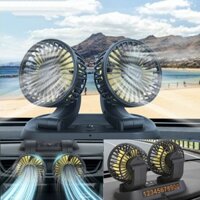 Quạt ô tô đa năng xoay 360 độ, quạt để bàn làm việc - có bảng số điện thoại ô tô