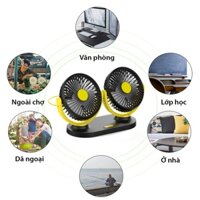 Quạt ô tô đa năng xoay 360 độ, quạt để bàn làm việc cắm nguồn USB Loại 1